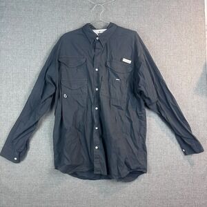Columbia PFG‎ Men's Tall XLT Long Sleeve Fishing Shirt Black Vented